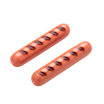 Grilled Hot Dogs on Black Background image (203) isolated on Transparent Background