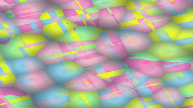 Colorful Geometric Cubes Fluttering in Soft Ambient Light