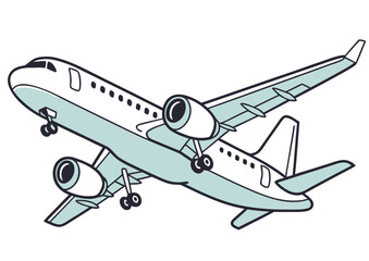 Commercial Airplane Vector Illustration Side View
