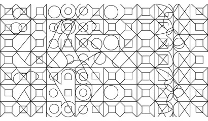 Obraz premium Op art geometric pattern background vector in retro black and white Bauhaus style