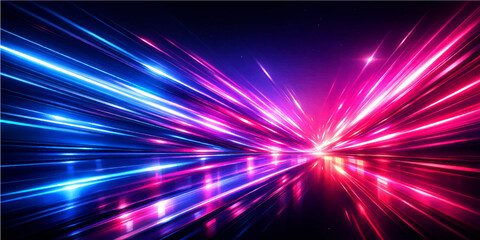 Abstract colorful space background featuring a bright flash of light and glowing stars in a motion of energy and laser waves for a cosmic night art wallpaper design © Faysal