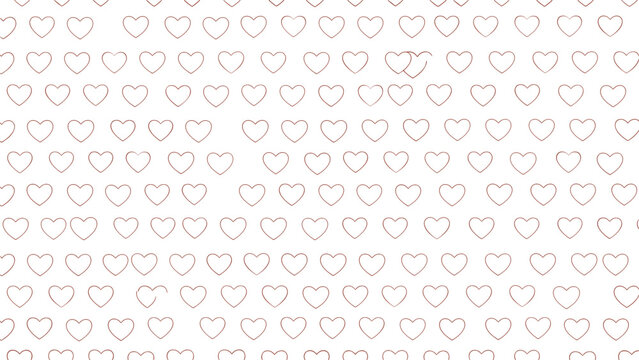 minimalist pattern of small heart outlines evenly spaced across a clean white background for romantic and valentine designs.