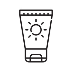 sunscreen black line icon.