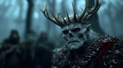 Undead king of the forest, nightmarish creature with deer's antlers