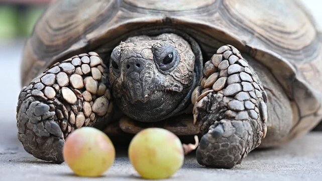 The turtle eats fruits and vegetables,