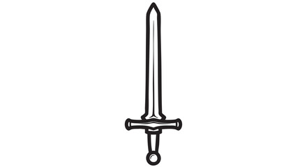 A medieval sword illustration showcasing traditional craftsmanship and historical weaponry on a simple background from a frontal viewpoint