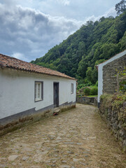 Fototapeta premium Abandoned Village of Sanguinho Hidden in the Azores