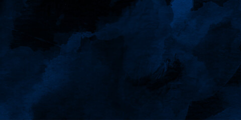 Naklejka premium abstract blue or black watercolor aquarelle colorful textured background, wide banner for design and decoration of various themes, dark blue abstract watercolor clouds or smoke image, 