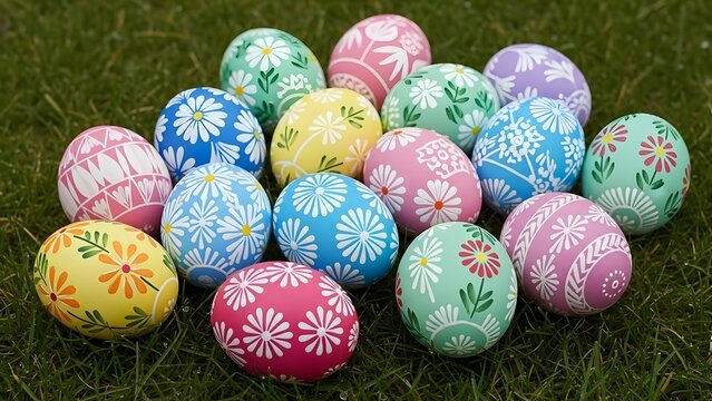 Easter day april 5 colorful easter eggs decorated for spring celebration