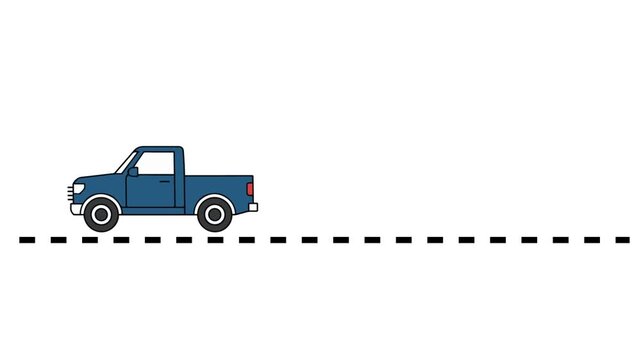Pickup Truck Moving Animation