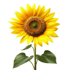 Obraz premium Single sunflower Isolated on White Background