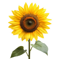 Obraz premium Single sunflower Isolated on White Background