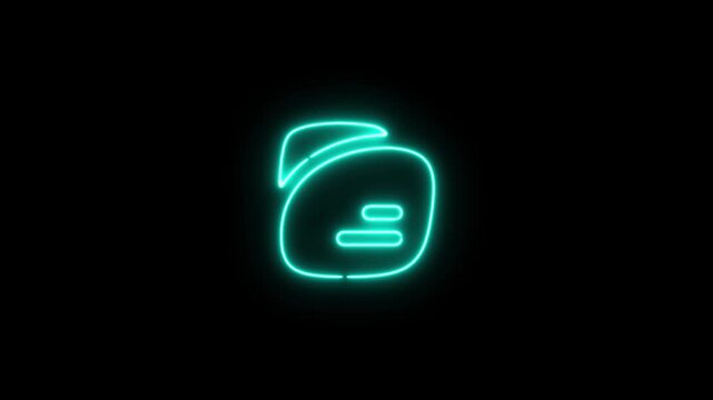 glowing neon green folder icon on black background digital file storage data management concept. 4k motion video