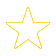 Obraz premium Yellow Outline Star Icon Isolated on White Background.