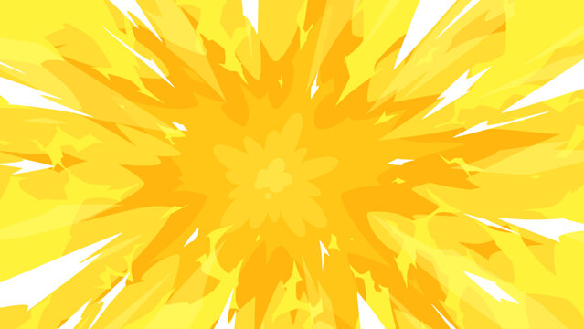 爆発と雷のエフェクトが広がる背景イラスト_16:9