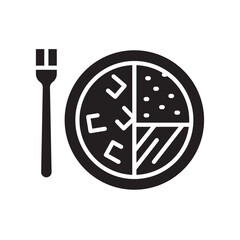 healthy plate black glyph icon.