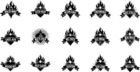 Mystic Tattoo Design Sacred Symbols Black Silhouette