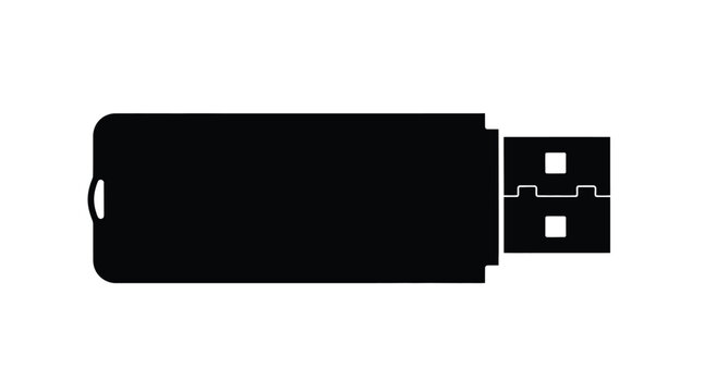 Simple black usb flash drive icon modern design silhouette