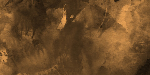 Brown watercolor paint creating an organic brush stroke on white paper,  Ideal for design projects, brown retro book cover watercolor black background with abstract brown texture.