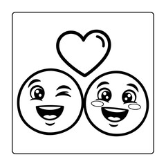 Fototapeta premium Valentine Emoji Bold & Easy Coloring Book