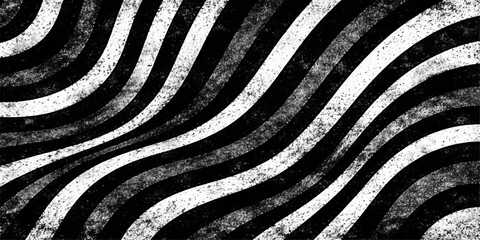 Abstract black and white striped background featuring a wild zebra skin texture with detailed nature lines and a camouflage pattern design © PAGLAA