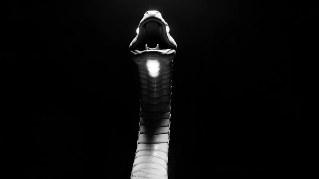 Mysterious Serpent Sculpture - A Captivating Black and White Artistic Display.