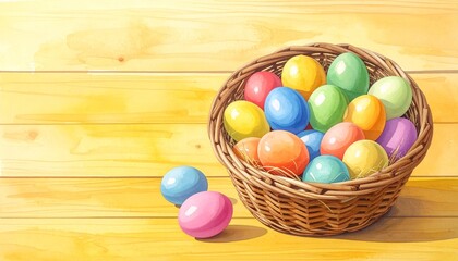 easter eggs in a basket