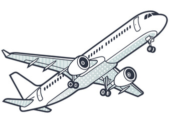 Commercial Airplane Vector Illustration Side View