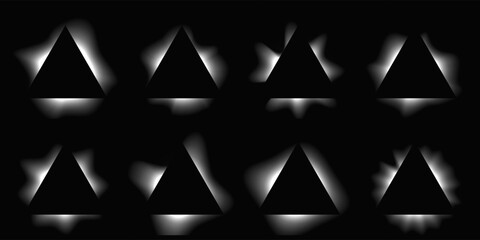 Fototapeta premium Set of triangle illuminate light frames