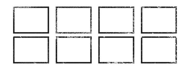 Set of grunge borders in rectangle form