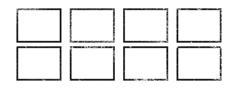 Set of grunge borders in rectangle form