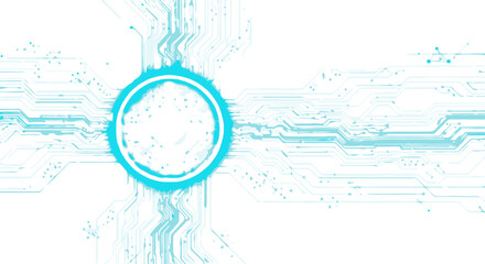 Obraz premium Modern Side-Profile Circuit Board Circle - Abstract Technological Element for Web and App Branding