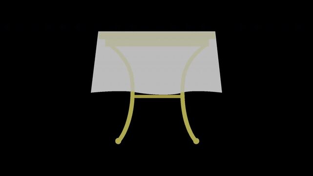 Minimalist modern table graphic design for home decor or professional office space video projects. Clean lines and sleek golden accents on a simple furniture element