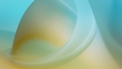 Showing curved dome-like textured form in studio, displaying translucent ribbons and warm gradients