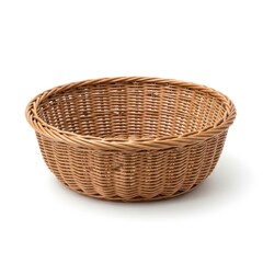 Handwoven round wicker basket