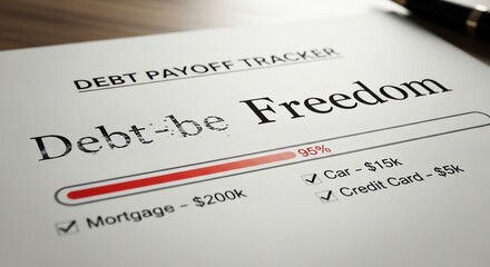 Fototapeta premium Debt payoff tracker showing financial freedom progress