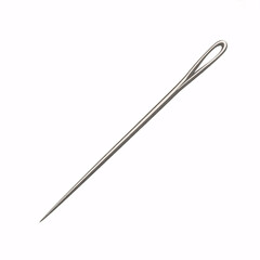 Close-up of a sewing needle with eye loop