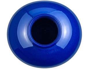  Top-Down View of Dark Blue Vase Opening, Minimal Flat-Lay Composition, Isolated on Transparent Background