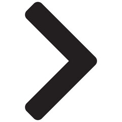 Obraz premium Minimalist Black Chevron Arrow Icon Right Direction Isolated on White