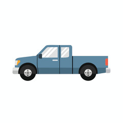 Blue Pickup Truck Illustration