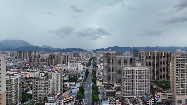 Aerial View of Guiyang Jingang Avenue Viaduct, Guangxi China