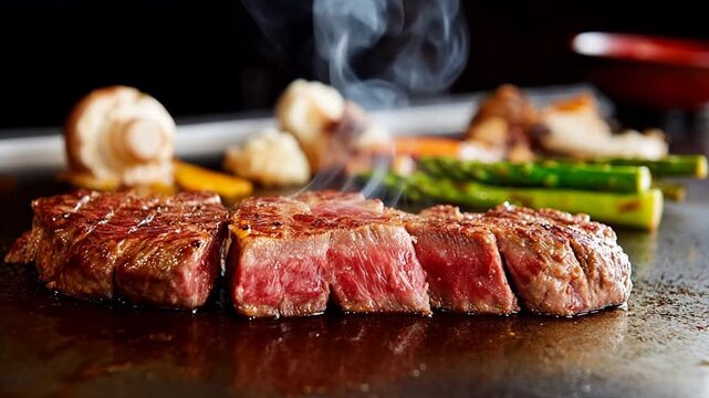 Japanese Wagyu and Kobe Beef Premium Food Concept
