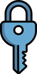 Blue Master Key Icon for Security Access and Lock Solutions