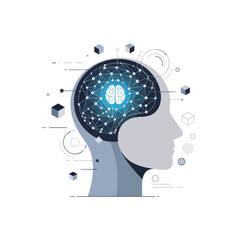 Obraz premium Innovative Human Brain Concept with Digital Elements