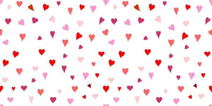 Seamless hearts or love pattern on white background