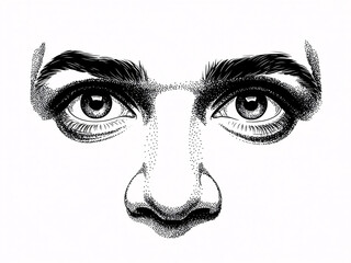 Fototapeta premium Stunning close-up illustration of expressive eyes and nose