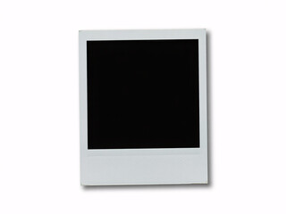 Blank Polaroid photo on white background for creative projects