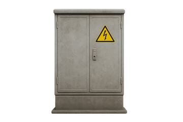 Electrical junction box with high voltage warning sign