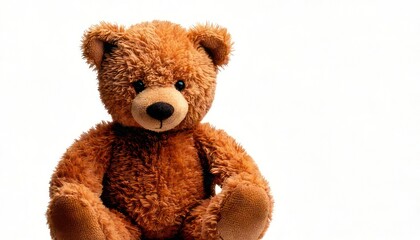 Obraz premium Adorable Brown Teddy Bear Isolated on White Background.