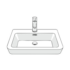 Fototapeta premium Modern Bathroom Sink Illustration